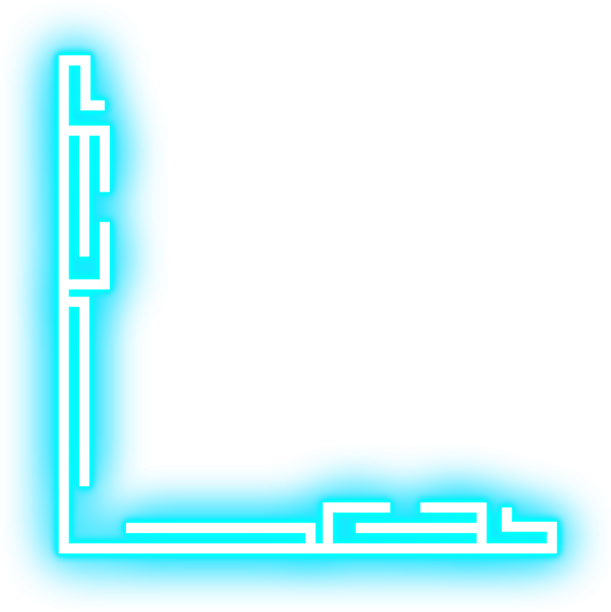 Blue Neon Glowing Border Corner